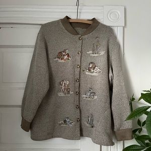 Vintage 90s wild animal embroidered sweater